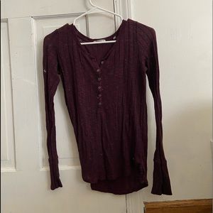 Burgundy button down shirt